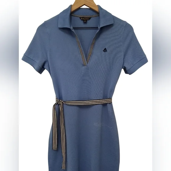 Brooks Brothers Steel Blue Polo Collar Mini Dress - Picture 3 of 7